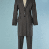 C3650-Tailleur-pantalon-Yves-Saint-Laurent-en-lainage-gris-rayures-gris-clair-t40
