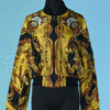 C3768-Blouson-Moschino-couture-en-soie-jaune-dor-marron-blanc-noir-nounours-t38-01
