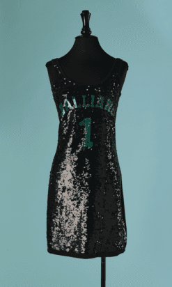 Robe T-shirt Galliano recouverte de paillettes cousues