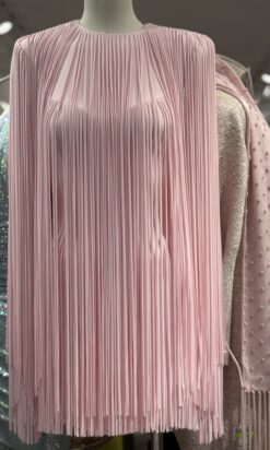 Mini Robe Alexandre Vauthier en jersey rose et franges