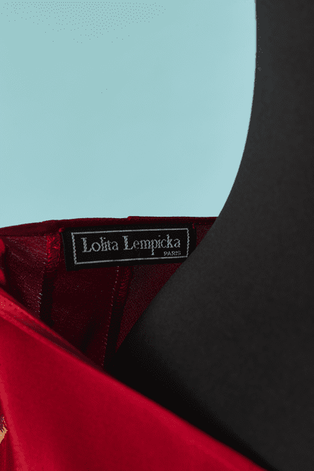 Jupe asymétrique Lolita Lempicka en soie rouge brodée – Image 8