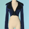 C5292-Veste-spencer-Lolita-Lempicka-acetat-ebleu-nuit-et-dentelles-noires-T40