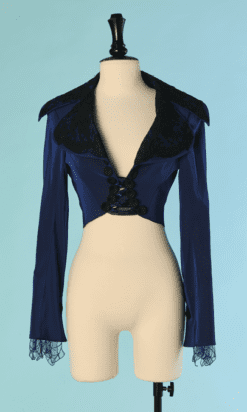 C5292-Veste-spencer-Lolita-Lempicka-acetat-ebleu-nuit-et-dentelles-noires-T40
