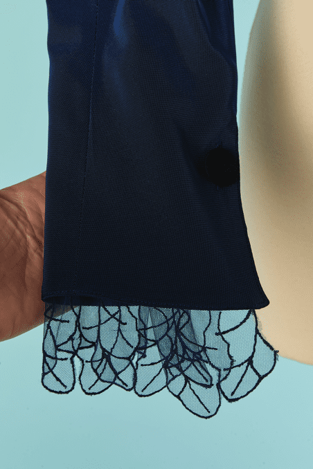 Spencer Lolita Lempicka bleu nuit et guipure noire – Image 4