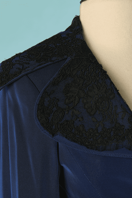 Spencer Lolita Lempicka bleu nuit et guipure noire – Image 3