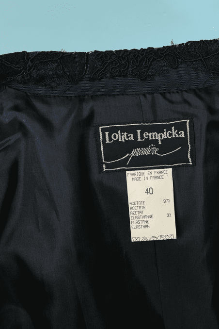 Spencer Lolita Lempicka bleu nuit et guipure noire – Image 7