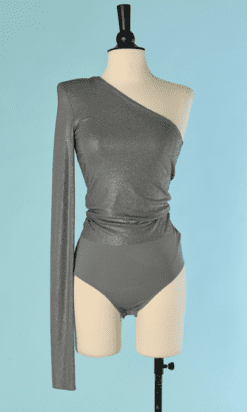 C5296-Body-Alexandre-Vauthier-jersey-viscose-gris-strass-1manche-longue-T38