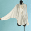 C5297-Chemisier-Alexandre-Vauthier-couture-et-satin-de-soie-blanc-a-pois-manches-chauve-souris-T38
