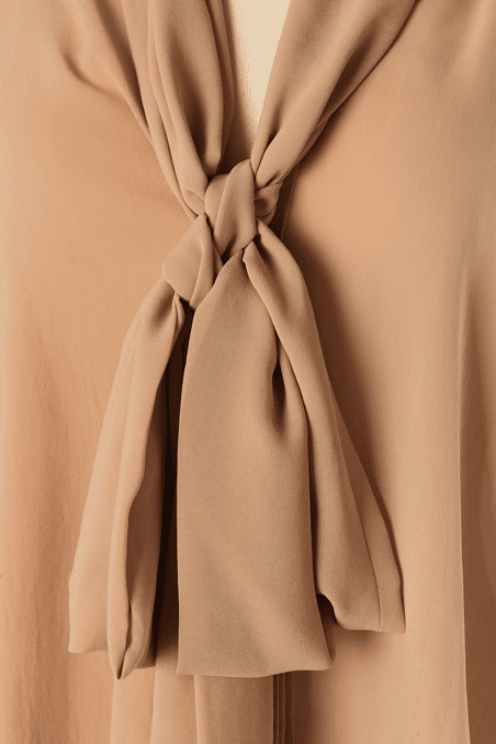 Chemisier Alexandre Vauthier couture en mousseline beige rosé – Image 3