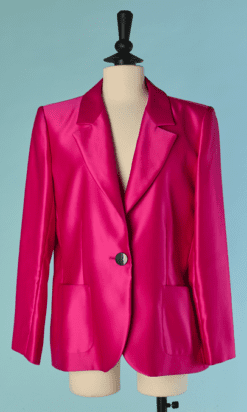 C8133-Veste-Yves-Saint-Laurent-variation-en-satin-de-soie-rose-fuschia-T48
