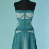 C8142-Robe-bustier-Herve-Leger-en-maille-stretch-bleu-ciel-et-blanche-T36