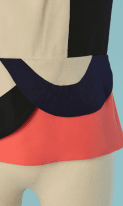 Alternative view of Chemisier Diane Von Furstenberg écru noir et corail