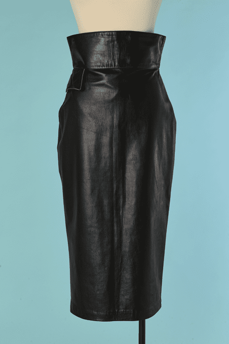 C8108-Jupe-crayon-Montana-en-cuir-noir-lisere-noir-T38