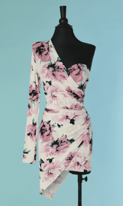 C8113-Robe-Alexandre-Vauthier-en-jersey-blanc-imprime-fleurs-roses-1-manche-longue-T36