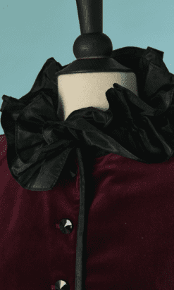 Alternative view of Veste 1980-90 Saint Laurent en velours bordeaux et faille noire