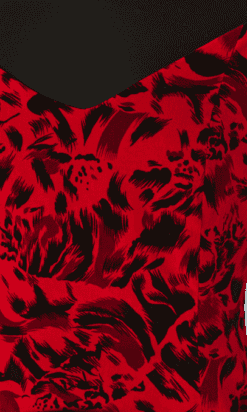 Alternative view of Robe 1960 en velours rouge imprimé noir
