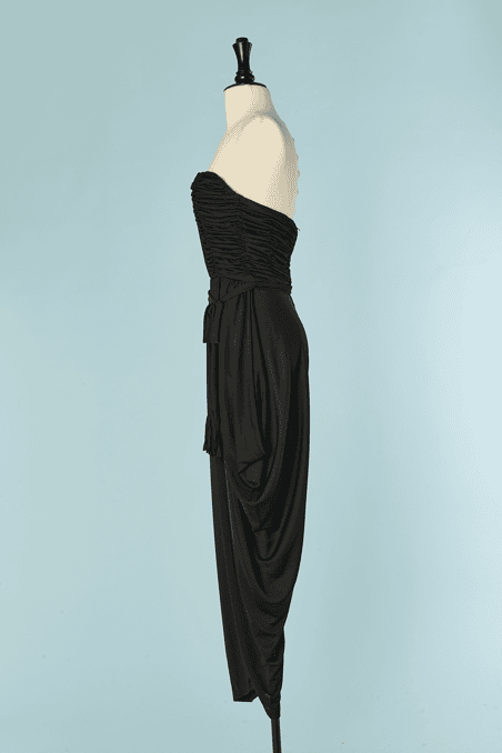 Combinaison pantalon bustier Loris Azzaro en jersey noir – Image 5
