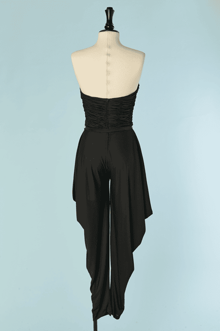 Combinaison pantalon bustier Loris Azzaro en jersey noir – Image 6