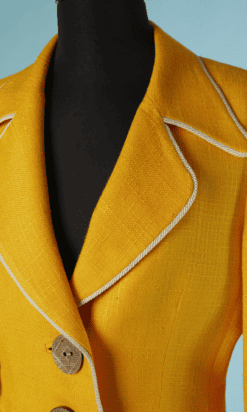 Alternative view of Tailleur Christian Dior vintage en lin jaune