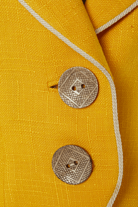 Tailleur Christian Dior vintage en lin jaune – Image 3