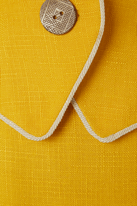 Tailleur Christian Dior vintage en lin jaune – Image 4
