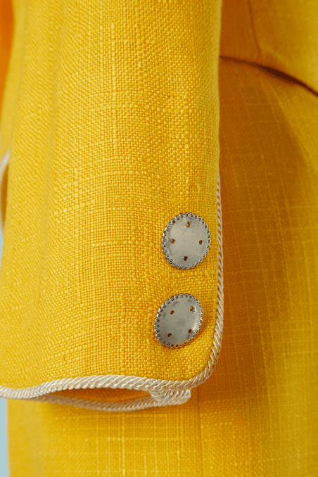 Tailleur Christian Dior vintage en lin jaune – Image 6